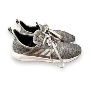 Adidas Women's Cloudfoam Pure Athletic White & Gray‎ Running Shoes Sz 10